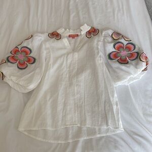 THML embroidered puff sleeve top Size XS